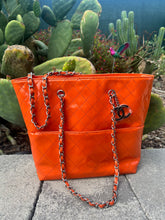 Chanel Orange Patent Leather Timeless Tote