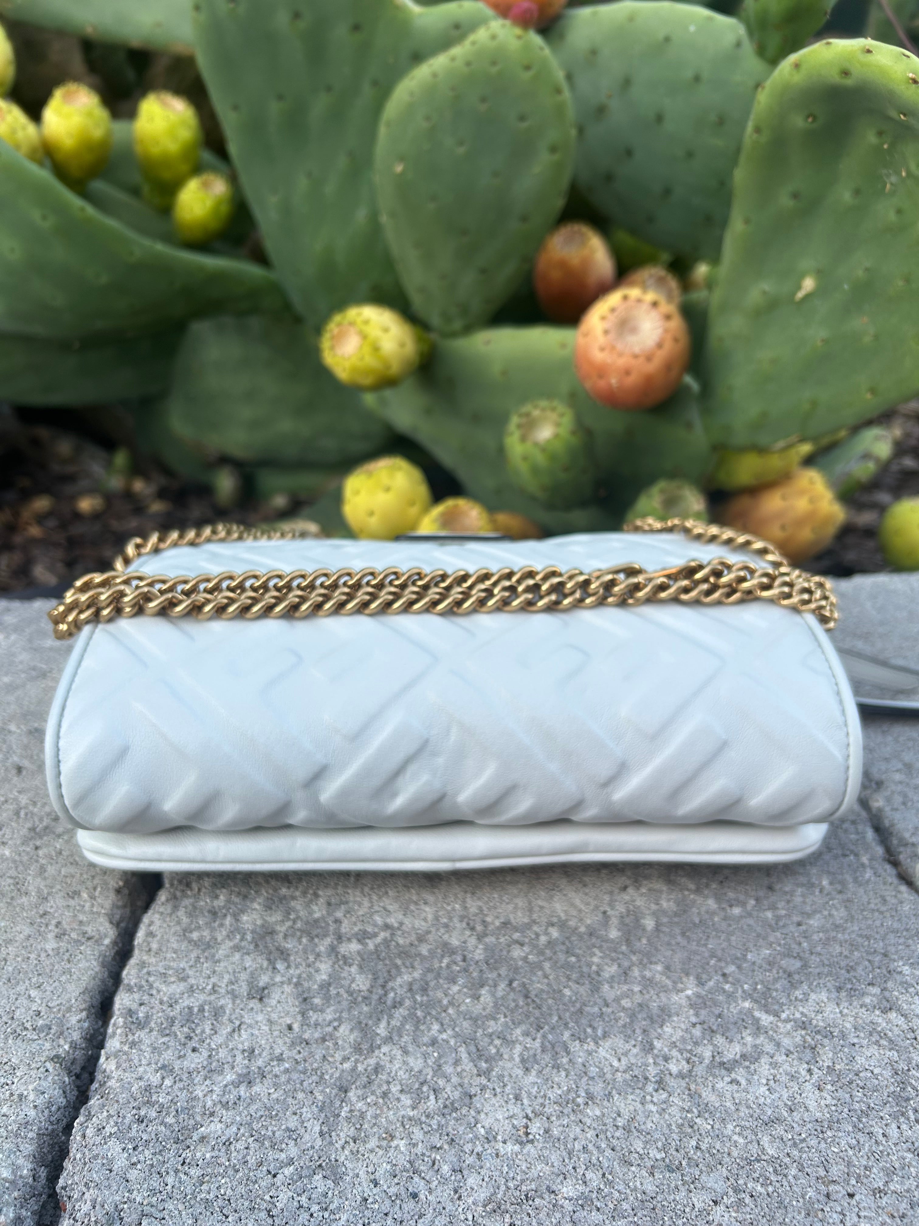 Fendi Zucca Upside Down Leather Handbag