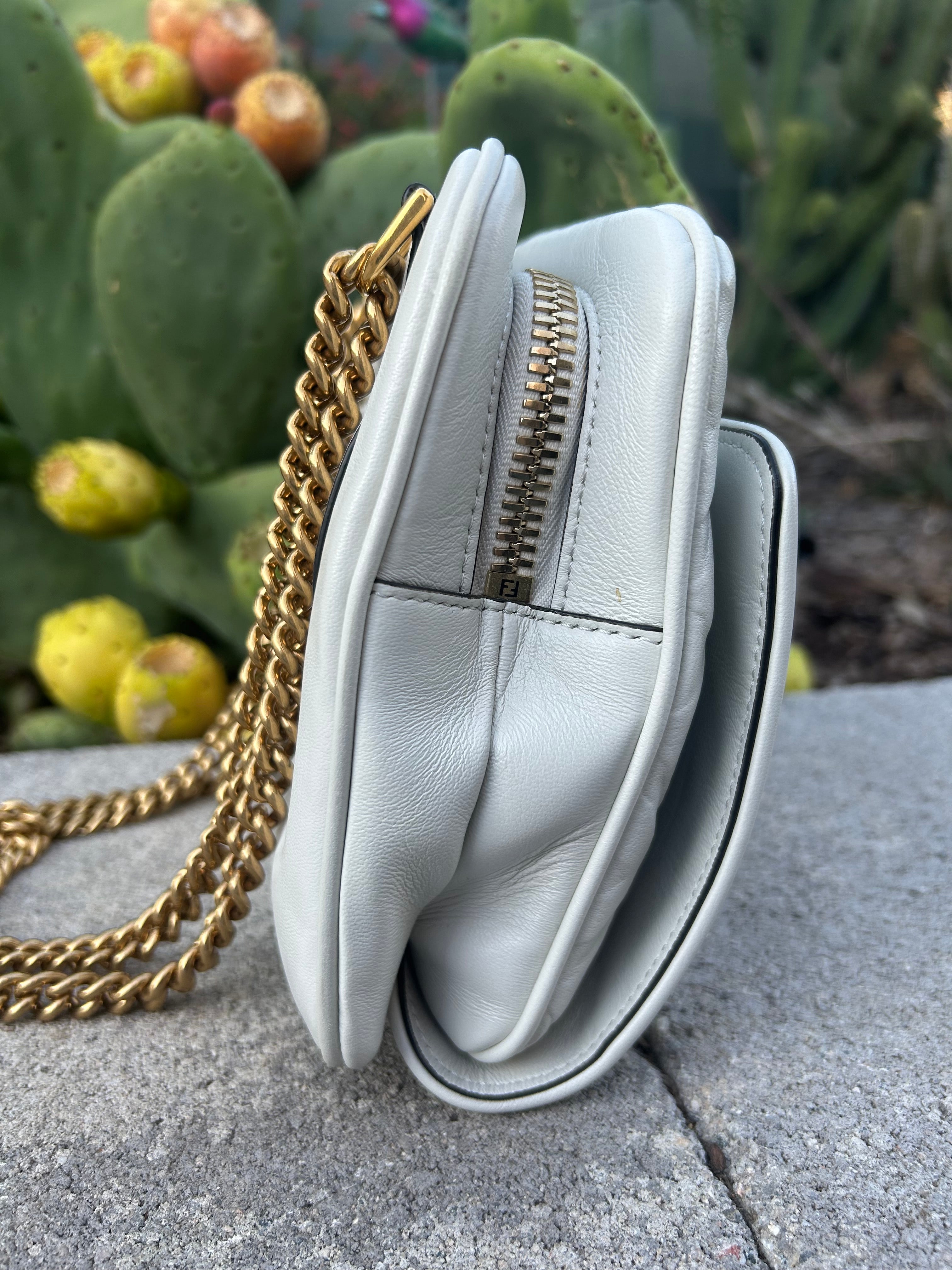 Fendi Zucca Upside Down Leather Handbag