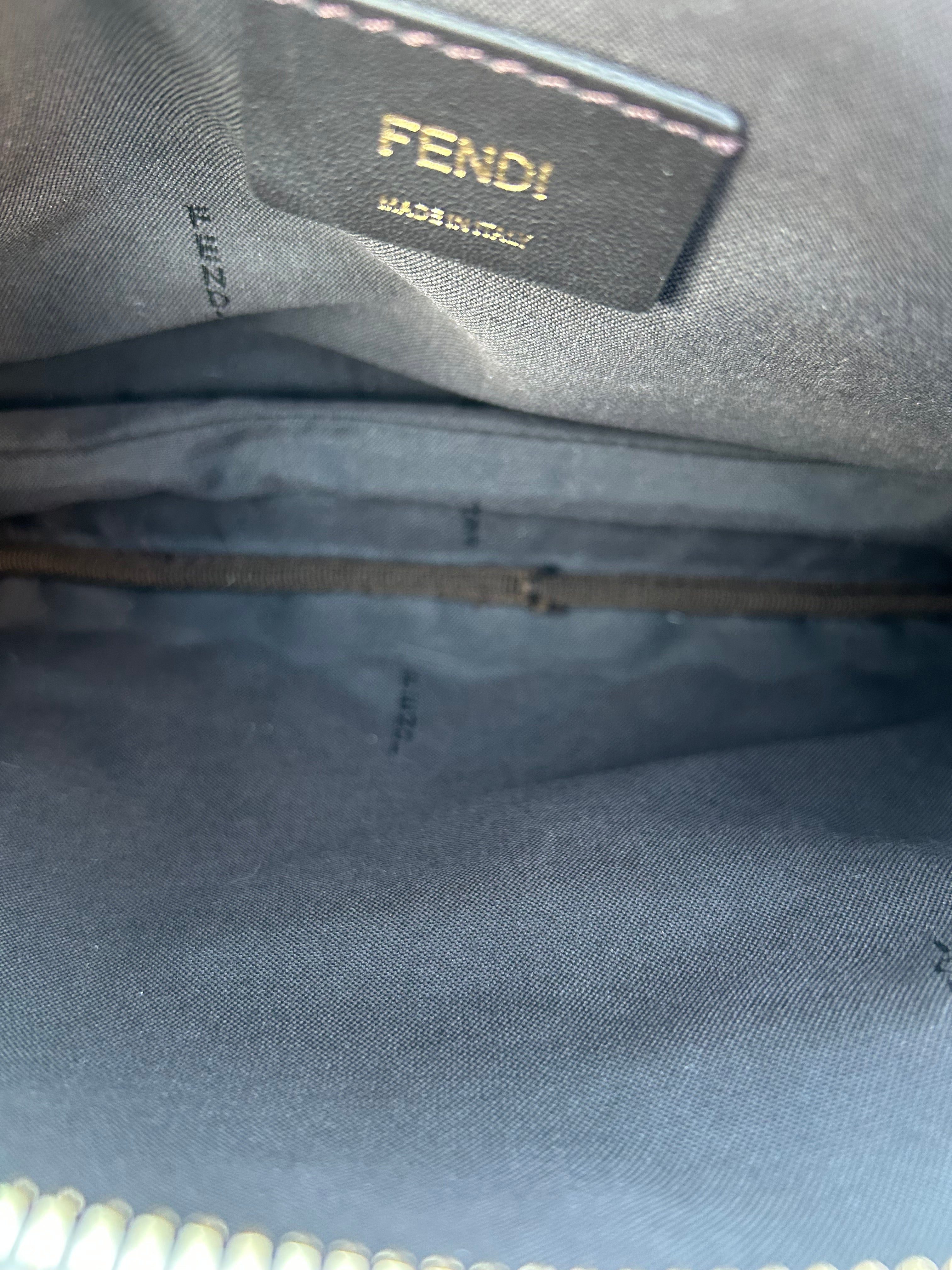 Fendi Zucca Upside Down Leather Handbag
