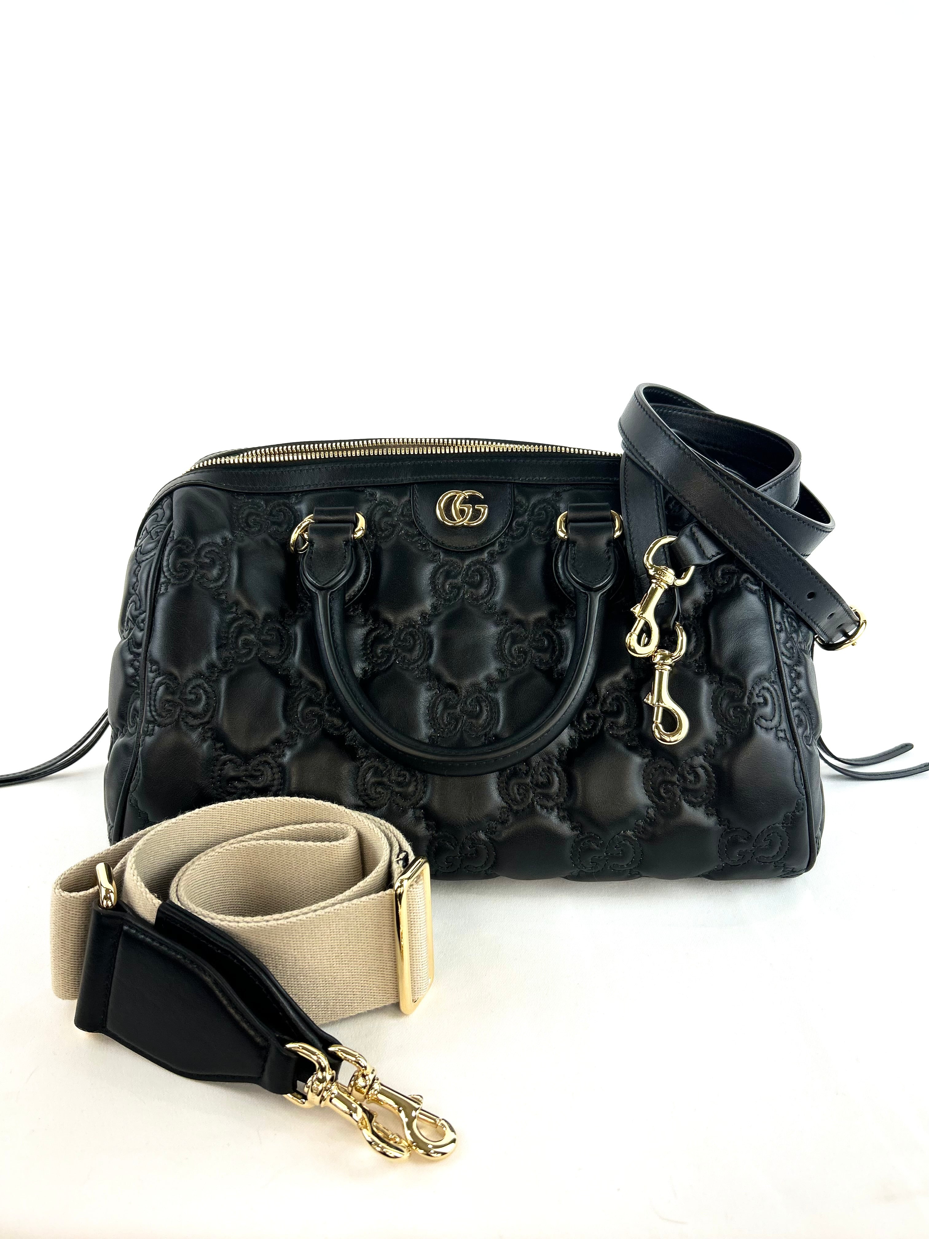 Gucci Matelasse Leather Boston Handbag