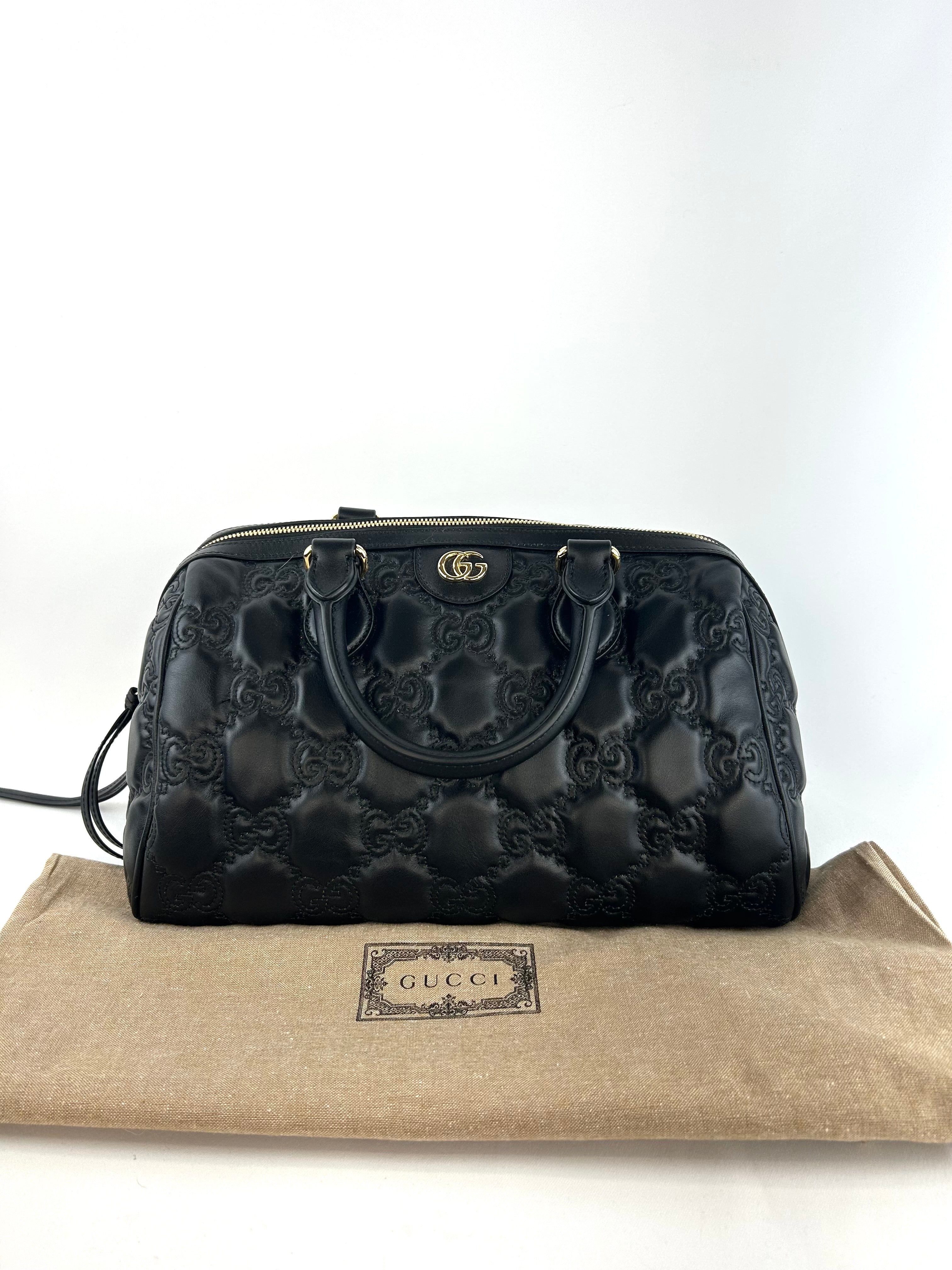 Gucci Matelasse Leather Boston Handbag