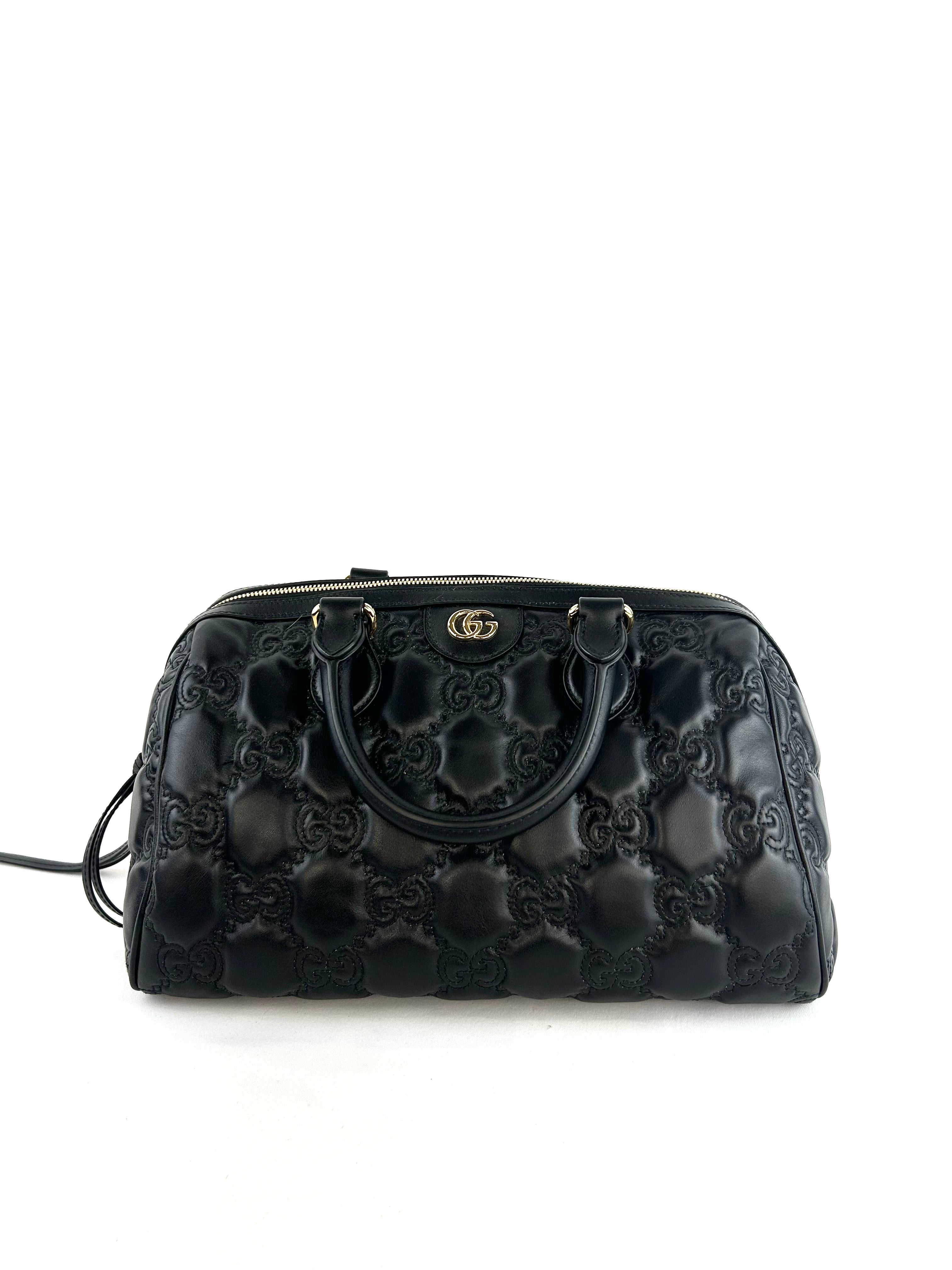 Gucci Matelasse Leather Boston Handbag