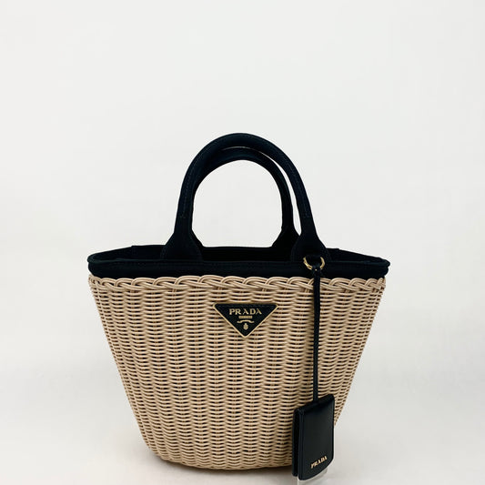 Prada Wicker Basket Handbag